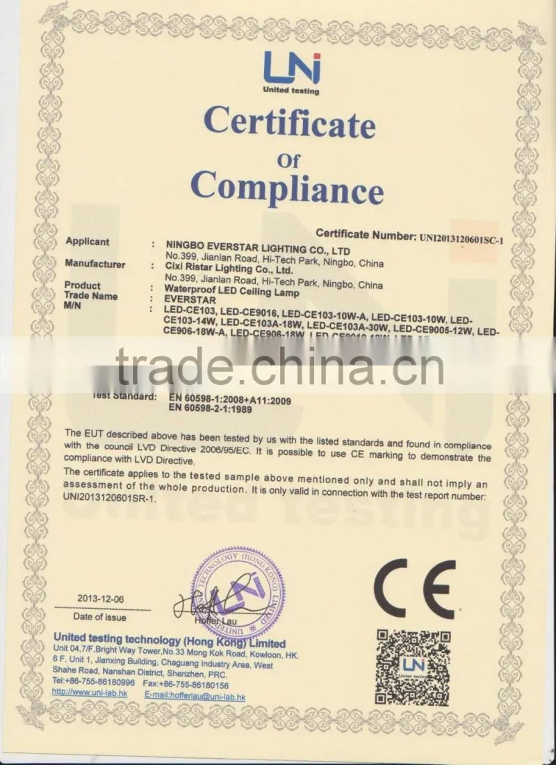 Private Model Europe Market 25W 1870lm IP66 LED Ceiling Light