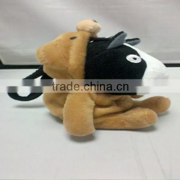3D Face Transformation Unstuffed Animal Plush Key Bag For Kids