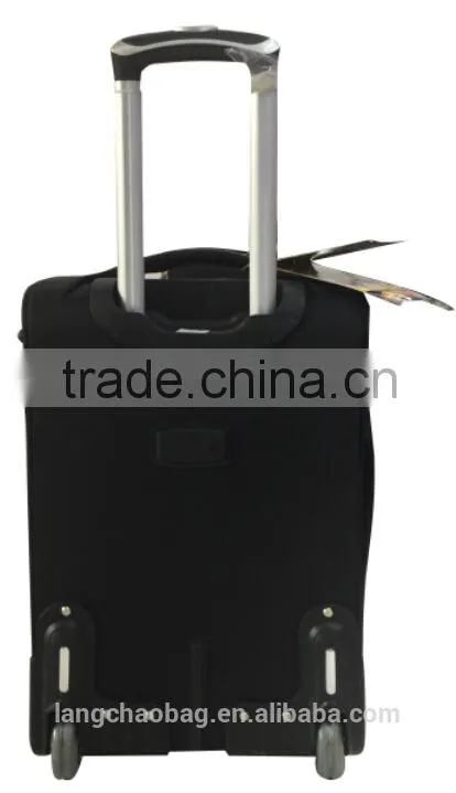 2015 EVA Fabric Material Black Most Popular Built-in 2 Wheels Luggage