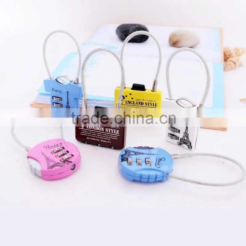 2016 factory direct wholesale price zinc alloy luggage cable combination lock