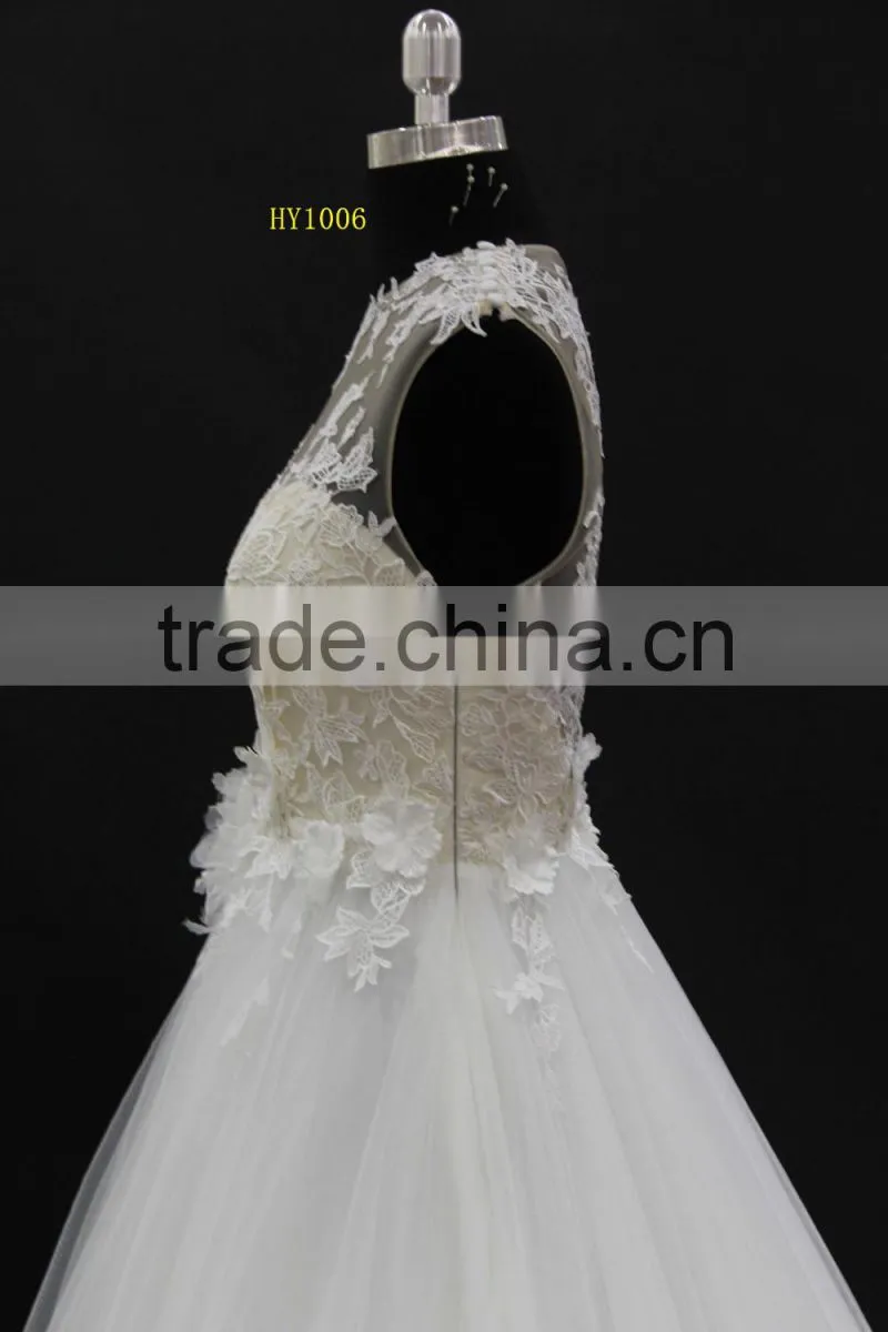 Best seller skin color tulle with soft ball gown skirt bridal wedding dress