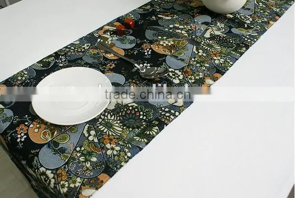 Printed cotton linen canvas table runner