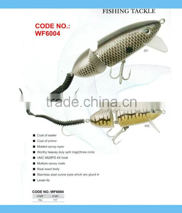 9+ years Wholesaler & OEM Manufacturer ,Hirun High quality fishing tackl , Real wood body hard lure WF6003