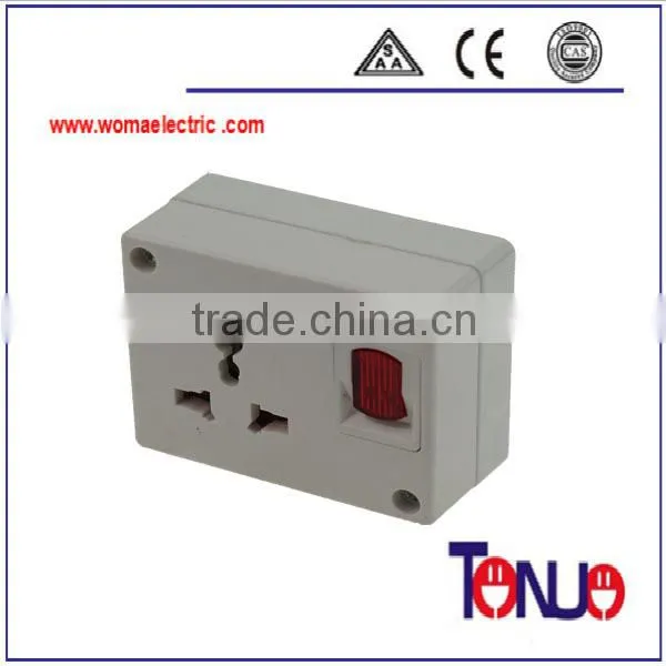 1way extension socket with control button