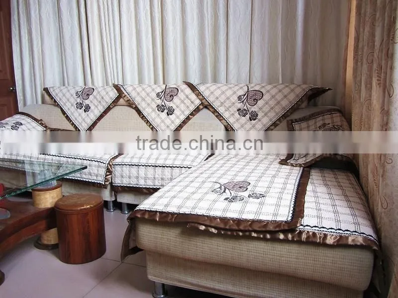 Cotton appliqued embroidery sofa cover