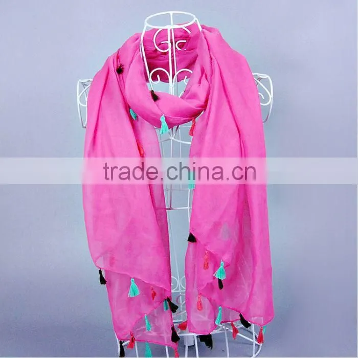 TOP Popular Plain Pure Color Women Scarf Voile Cotton Scarves 180*90 Pashmina