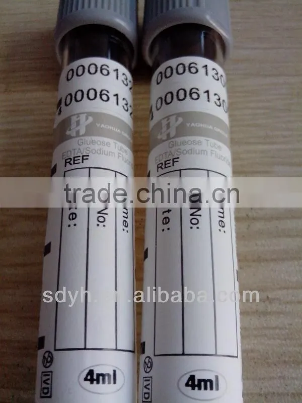 Blood glucose test tubes
