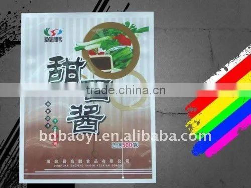 Food grade plastic bag for paste