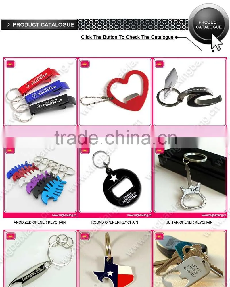 Painting horse head bottle opener keychain with ring