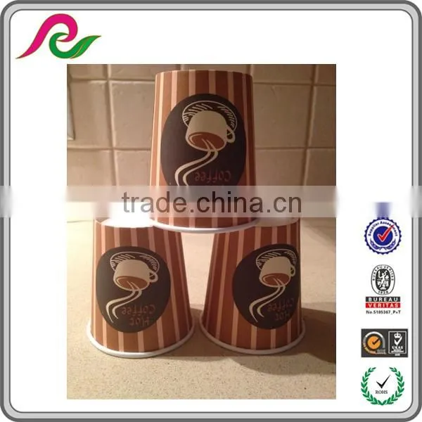 custom logo printed disposable paper coffee cup with lid