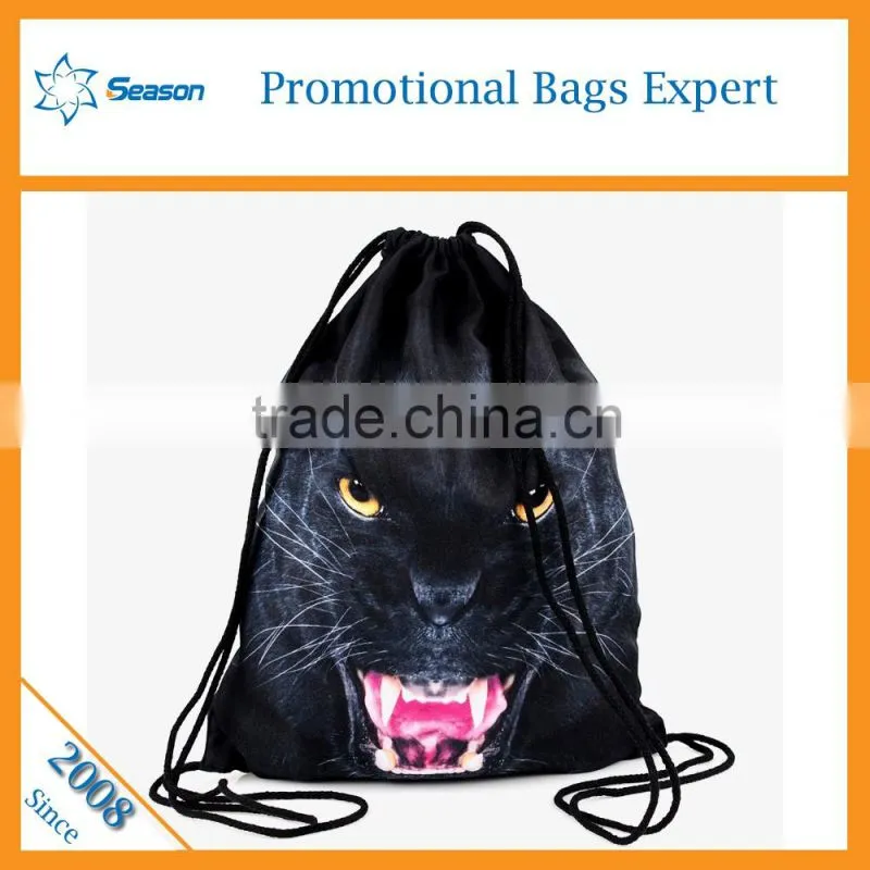 3d animal polyester backpack school bag large drawstring bags