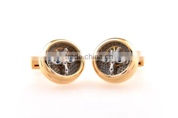 2014 New style fashion tourbillon watch movement cufflinks