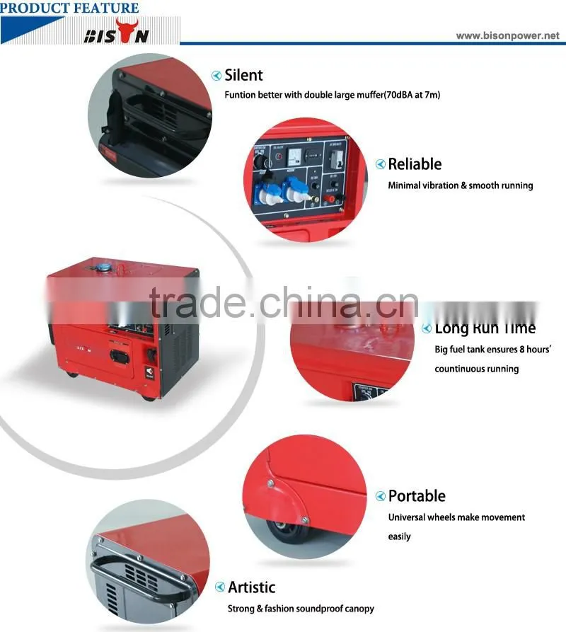 Bison China Portable engine diesel generator 13hp silent generator for home use price list