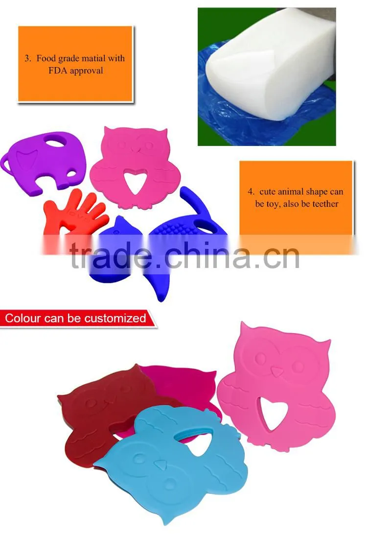 cute owl shape kids chew toys silicone baby teething pendant supplies