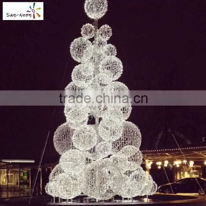 New design holiday time artificial trees with ball in different size with high quality make ball tree nice christmas wire tree