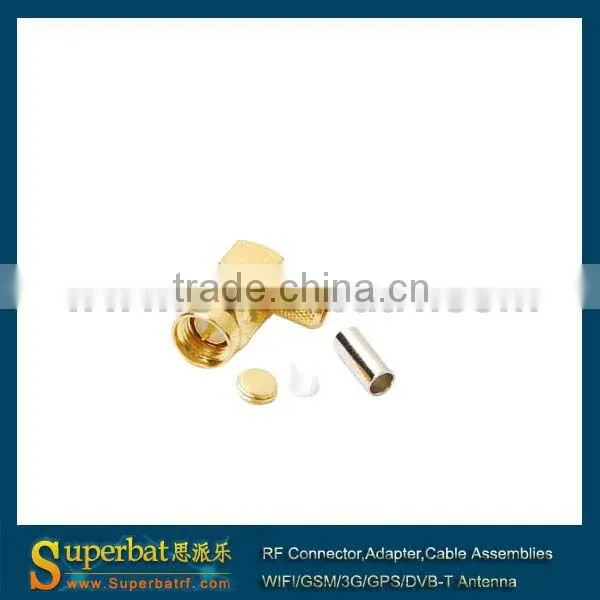 sma connector for antenna SMA Crimp Plug right angle connector for LMR195 RG400 RG142 sma male right angle antenna connector