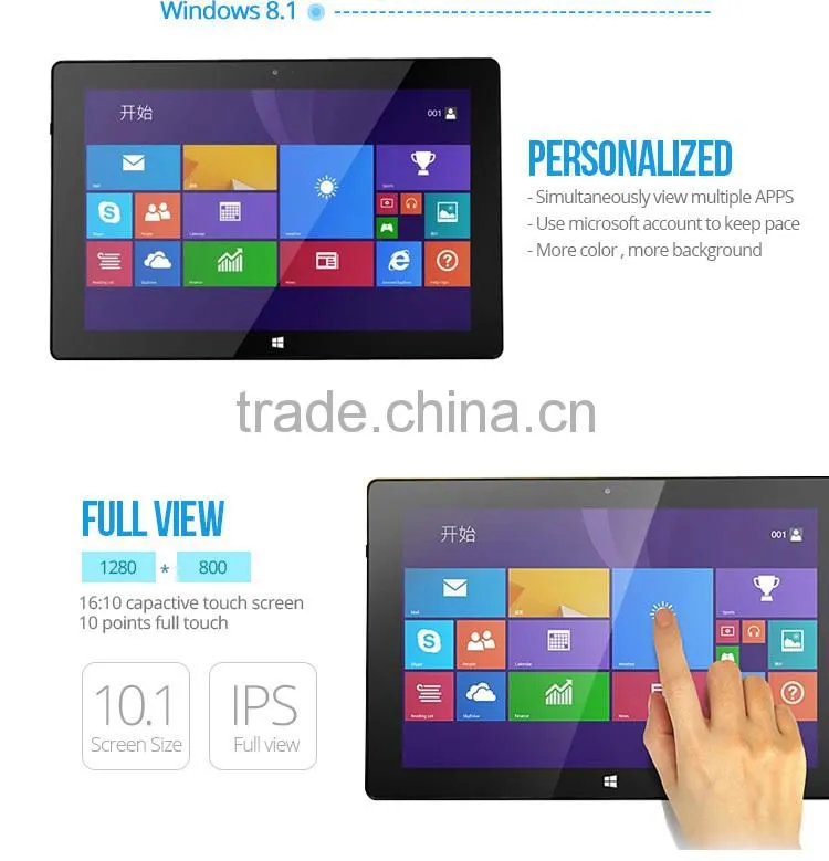 Windows8.1 Quad-core 1.83GHZ tablet pc 10.1 inch tablet ips screen support 64 GB SD card slot