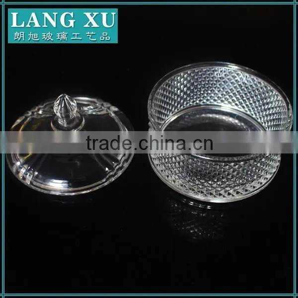 Hand made wholesale glass office candy bowl with cover