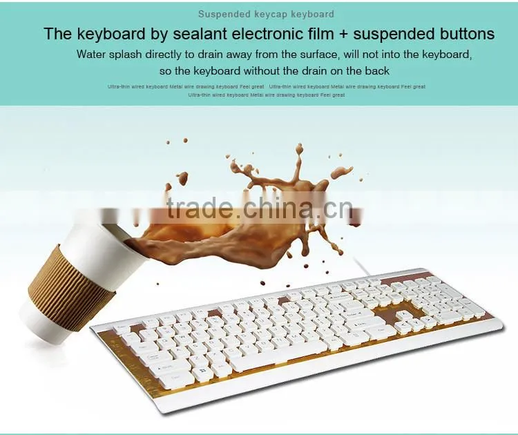 Suspended keycap keyboard_ Metal wire drwing,ultra-thin keyboard