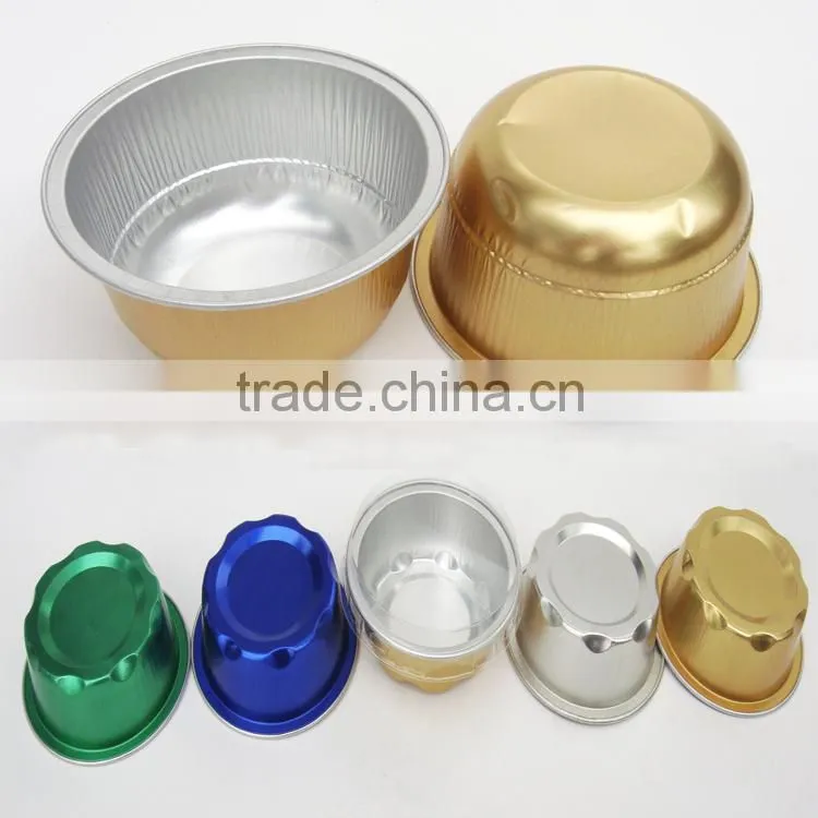 colorful aluminum foil puffing cup with lid
