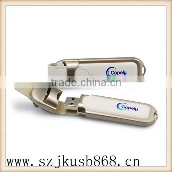 Most popular good quality oem usb sticks leather usb flash key