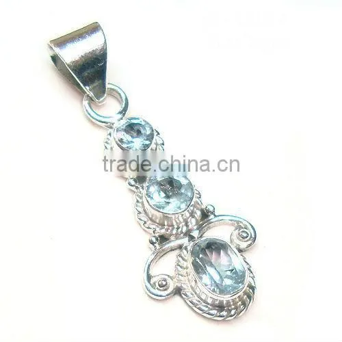 925 Stamped Sterling Silver Citrine Semi Precious Gemstone Pendant