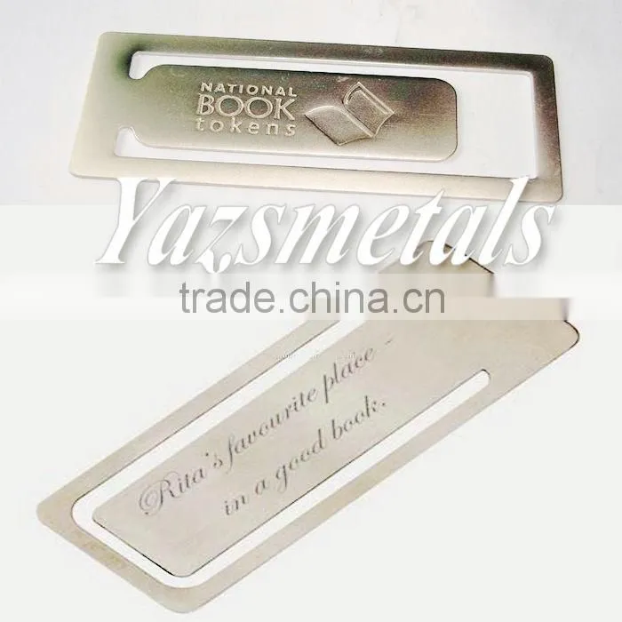 flower and heart etching metal bookmark