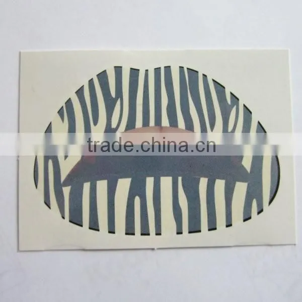 Promotion gift blue mable temporary lip tattoo non removable lip sticker for girls factory