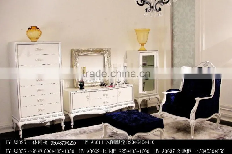 Neo-classical post-modern European style solid wooden solid wood carved wedding living room furniture royal chair