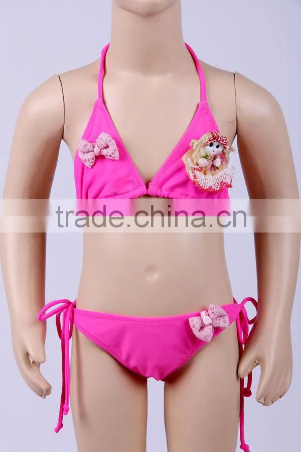 Pink bowknot girls pictures children fashion bikini,young girls in bikini