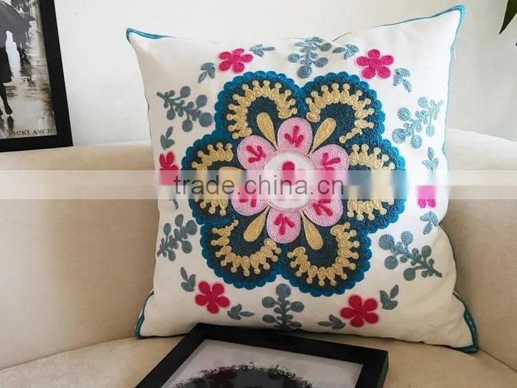 High Quality Household Embroidery Cotton Pillow Case Cover, Living Room Sofa Chair Office Squire Geometric Cushion Cover