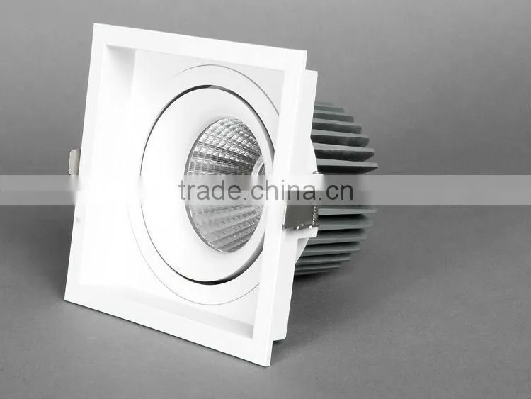 Square white 20w cob led downlight with aluminum heat sink