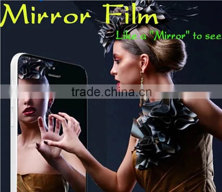 China supplier mobile phone accessory mirror effect 2.5D color tempered glass screen protector front and back