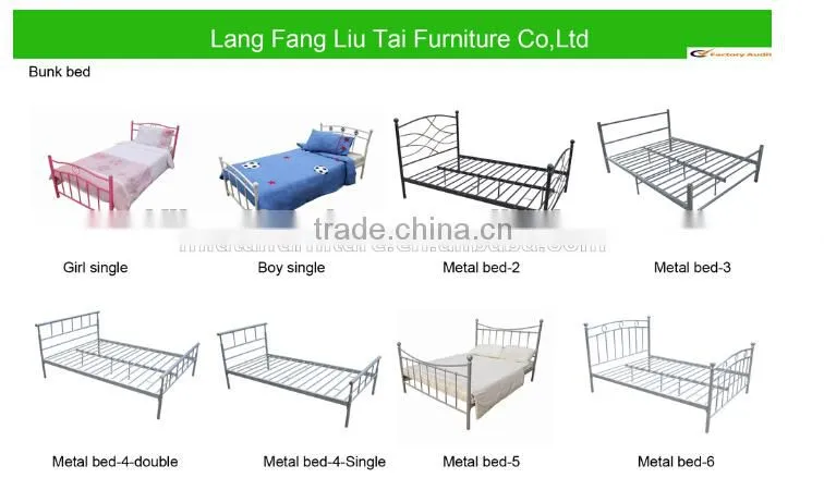 Wood leg metal bes with metal frame base metal beds