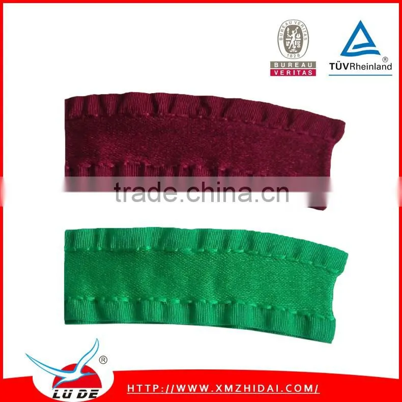 cheap satin double ruffle ribbon