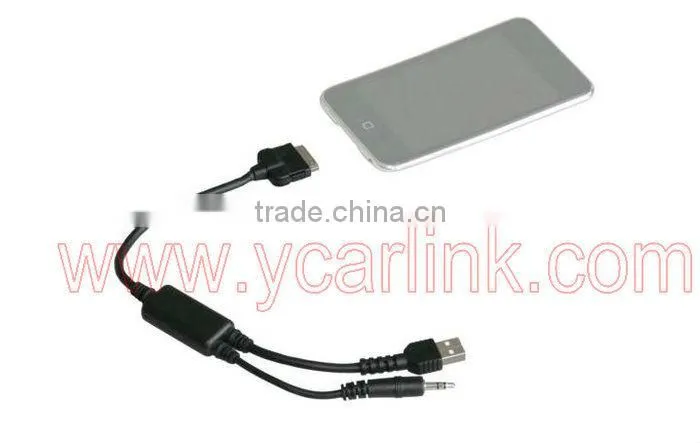 Mini cooper Video iPhone/iPod Y cable interface adapter In-Car USB AUX 61122179623
