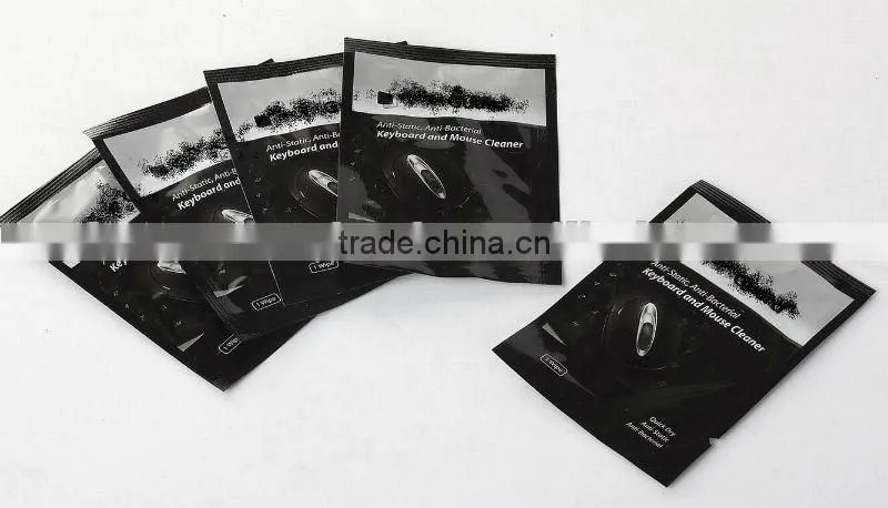 single pack laptop computer screen cleaning wet wipe cloth, branded lcd screen keyboard cleaner