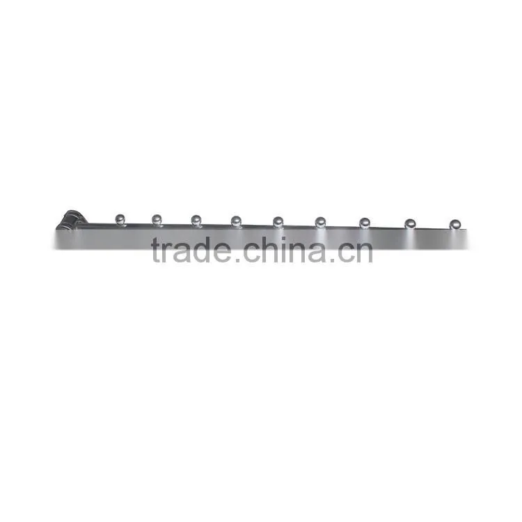 Chrome Oval Tube Slanting Tube Clothes Hanging Metal Display Hooks with Ball Stopper