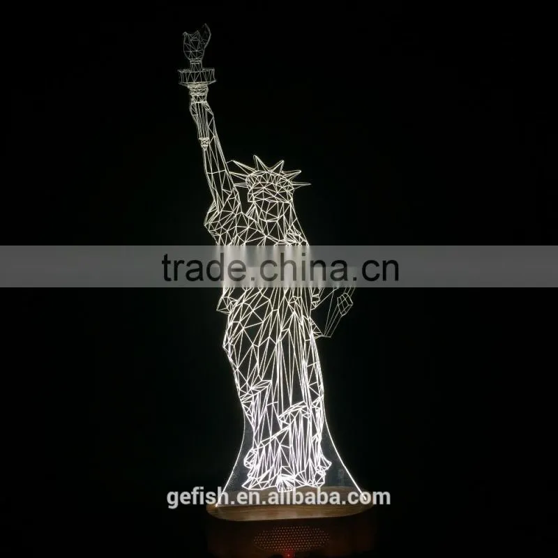 Customized design acrylic 3D display table lamp with night lighting