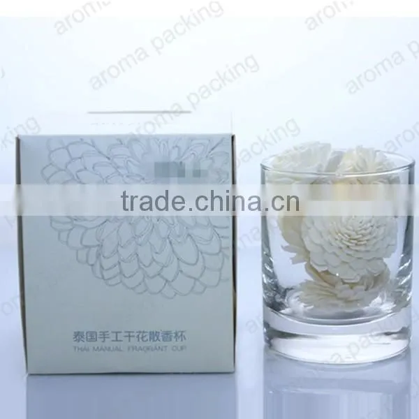 wholesale recycled paper flat candle packing box with customer logo printed