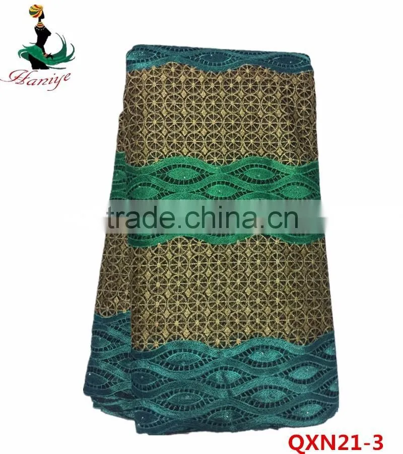 QXN21 swiss cotton lace african tulle lace embroidery fabric wholesale