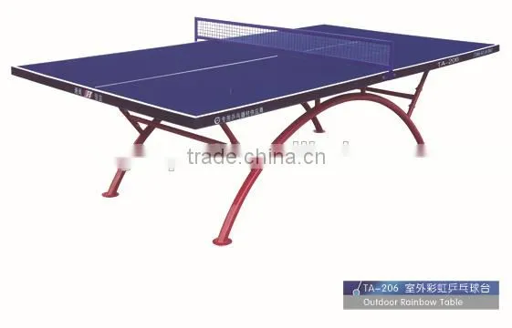 Cheap design blue color outdoor rainbow ping- pong table