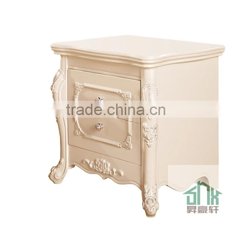 White Antique Bedroom Furniture HA-907# bedside table cheap narrow bedside table night table