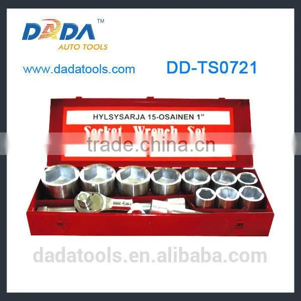 DD-TS0721 15pcs 1" Drive Socket Set,Socket Wrench,Auto Repair Hand Tool