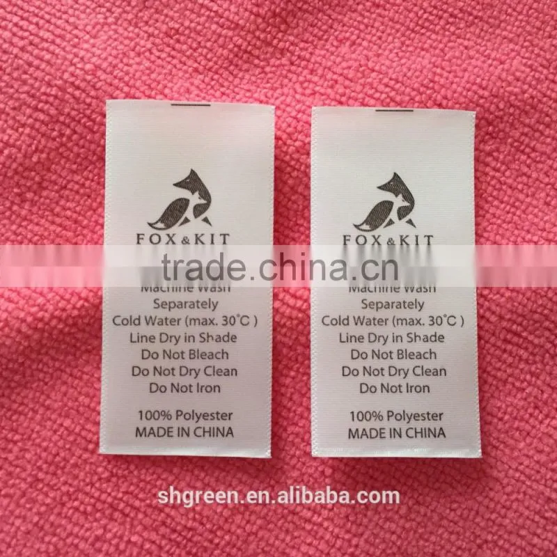 Washing care label with double sides printing