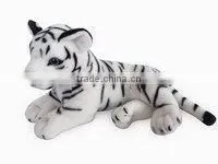 factory wholesale realistic side-lying white tiger plush toys stuffed plush jungle animal toy super soft plush white tiger