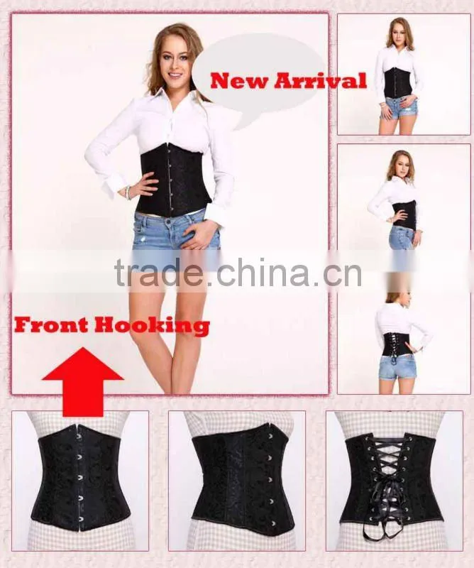 Black Lace Corset Wedding Dress with T-thong