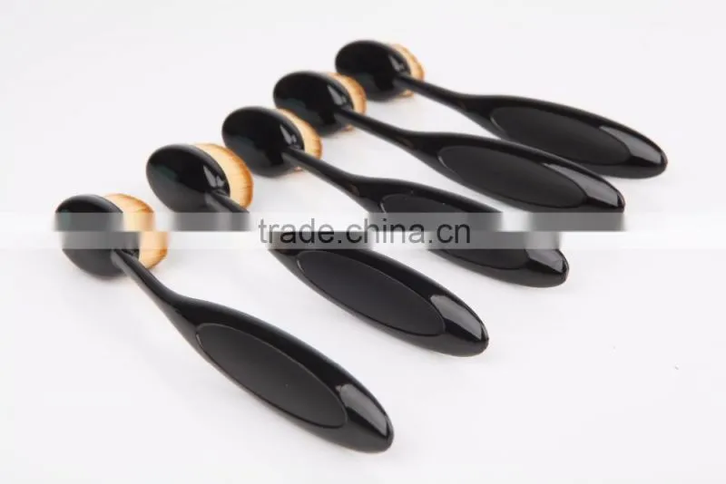 New docolor oval brush sets 10pcs beauty essential make up professional oval make up brushes with holder