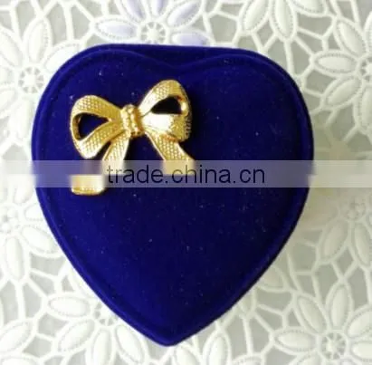 heart shaped elegant royal blue wedding jewelry ring box wholesale