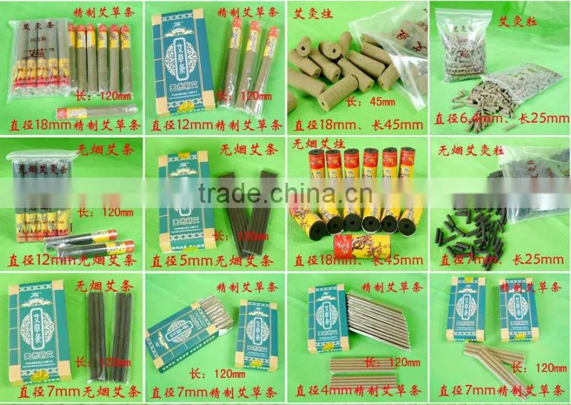 moxa sticks for moxibustion with smokeless and length 120mm and diameter 5mm